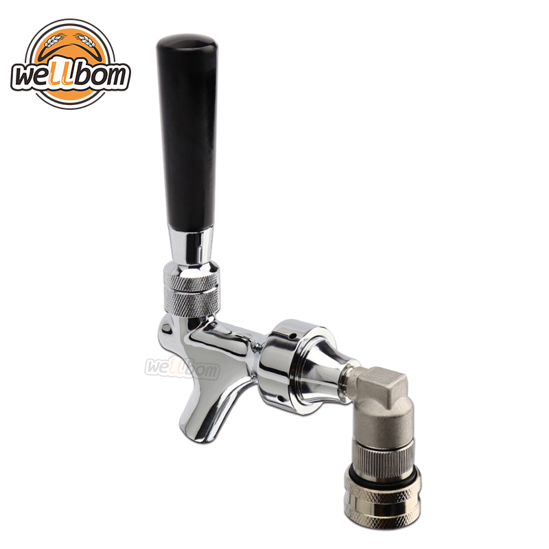 Draft Beer Tap Polished Chrome Beer Faucet Spout With Stainless Steel 304 Liquid Ball Lock Quick Disconnect Kit